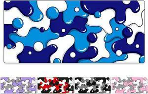 JAENFONG Keyboards DRIP Edition XXL Black & White Gaming Mouse Pad - Professional Artisan Mouse Pad - Black & White Gaming Desk Mat - 36" x 16" Thick Extended XXL Gaming Mouse Pad (Blue)