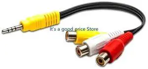 3.5mm Male to 3RCA Female Stereo Splitter Cable 3.5mm Male to 3RCA Female Sound Composite Adapter for Laptop Phone