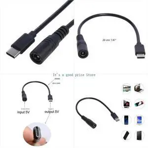 USB C Male to DC5.5X2.1mm Female Power Extension Cable Charging Cord