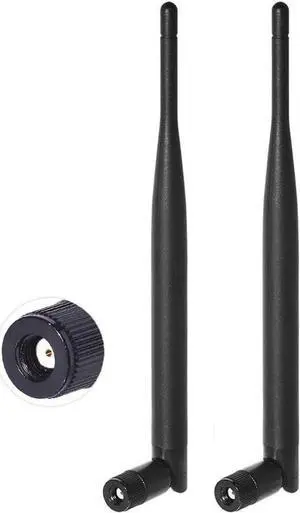 JAENFONG Dual Band WiFi 2.4GHz 5GHz 5.8GHz 6dBi MIMO RP-SMA Male Antenna (2-Pack) for WiFi Router Wireless Network Card USB Adapter Security IP Camera Video Surveillance Monitor