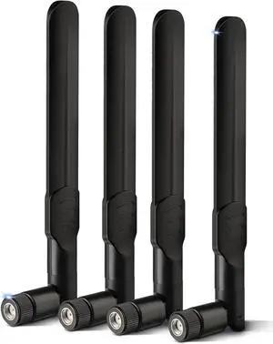 JAENFONG 4G LTE Cellular Trail Camera Antenna 8dBi RP-SMA Male Antenna (4-Pack) Compatible with Spypoint Link Micro Solar EVO Link S Dark Wildlife Hunting Game Cam Outdoor Mobile Security Camera