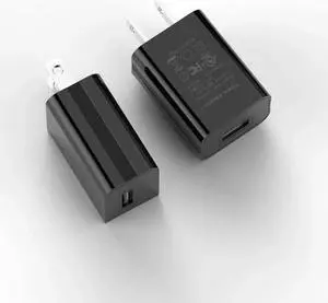 UL Certified USB Wall Charger Power Supply 5v 1A Universal Portable Travel Power Adapter Plug Block High Speed for iPhone iPad iPad Samsung HTC LG iPod Nokia Travel Office Home Use (Black,2Pack)
