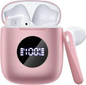 Wireless Earbuds, Bluetooth 5.3 Headphones Ear buds with 50Hrs Battery Life Deep Bass Earphones with Wireless Charging Case & LED Power Display Waterproof Microphone Headset for TV Tablet Phone