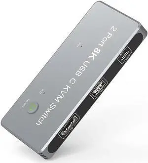 JAENFONG USB-C 8K KVM Switch DP 1.4 2xUSB-C PC to One DisplayPort Dual Monitor 8K@60Hz 4K@144Hz 3X USB2.0 Shared Mouse Keyboard Printer 2-in/4-out Converter Compatible with Thunderbolt 3/4