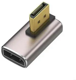 8K DisplayPort 1.4 Adapter 90 Degree Gold Plated Adapter DisplayPort Male to Female Vertical Connectors