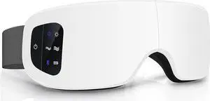 JAENFONG Eye Massager with Heat, Smart Eye Massager for Migraines 6 Modes with Bluetooth Music Heat Compression Eye Massage Heated Eye Massager Foldable for Migraines Headaches Dark Circles Puffiness