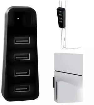 USB Hub USB 2.0 Hub Charger Extender High Speed Charger Port USB Expansion Hub Splitter Charger for PS5 Slim Console