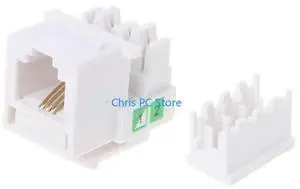 10 Pcs Tool-free Telephone Module RJ11 Information Socket CAT3 Voice Module Adapter Telephone Extender Keystone