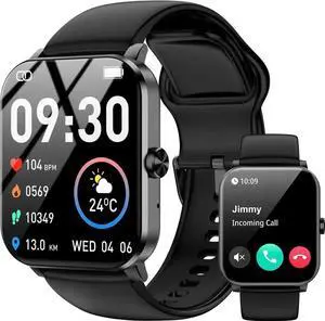 Smart Watch, 1.85" HD Smartwatch for Men Women (Answer/Make Calls), Fitness Watch with 120+ Sports Modes, IP68 Waterproof, Heart Rate/Sleep Monitor, Activity Trackers for iOS/Android Phones