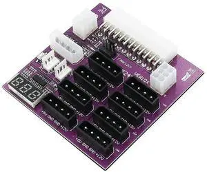 ATX Power Supply Breakout Board with 4 Pin and 6 Pin Power Connector Mining Breakout Board LED Display for CHIA Mining Miner