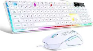 JAENFONG Game keyboard and mouse combination, K1 LED rainbow backlight keyboard, with 104 key computer game keyboard, suitable for PC / laptop JAENFONG Game keyboard and mouse combination, K1 LED rainbow backlight keyboard, with 104 key computer game keyboard, suitable for PC / laptop