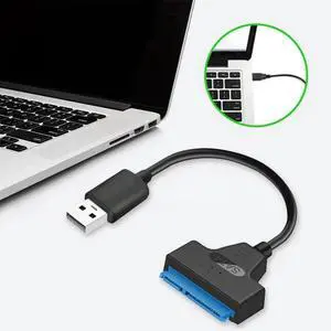 USB 2.0 to SATA 22Pin Adapter Copper Wire Core and ABS Converter Cable for 2.5 inch SSD Hard Disk Drive Apply 2.5 inch HDD