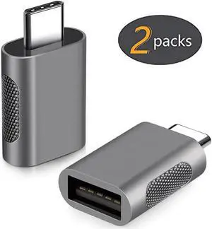 USB C to USB Adapter Pack of 2 USB C Male to USB3 Female Adapter Compatible with MacBook Pro 2021 iMac iPad Mini 6/Pro MacBook Air 2022 and Other Type C or Thunderbolt 4/3 Devices - Space Grey