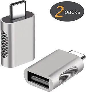 USB C to USB Adapter(2 Pack), USB-C to USB 3.0 Adapter,USB Type-C to USB,Thunderbolt 3 to USB Female Adapter OTG for MacBook Pro 2019,MacBook Air 2020,iPad Pro 2020 ,More Type-C Devices Silver