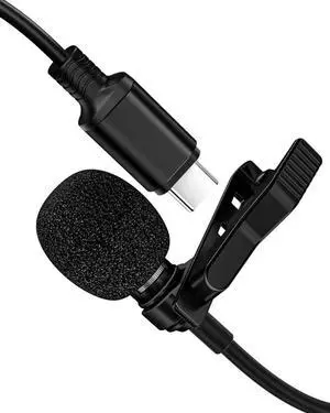 JAENFONG Lavalier Microphone USB C Professional Lapel Clip-on Mic Omni Condenser Little Lav Mic for Video Recording External Noise Cancel Mic for Youtube Vlog ASMR Interview on Android Type-C Device