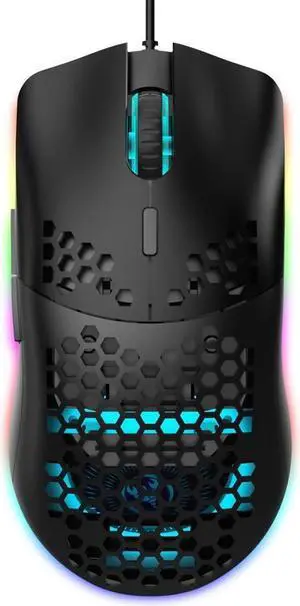 JAENFONG Programmable RGB Gaming Mouse, 6 DPI (1000/1600/2400/3200/4800/6400) 96g Ultra Lightweight Honeycomb Optical LED Wired Mouse with Programmable 6 Keys RGB Marquee Effect Light JAENFONG Programmable RGB Gaming Mouse, 6 DPI (1000/1600/2400/3200/4800/6400) 96g Ultra Lightweight Honeycomb Optical LED Wired Mouse with Programmable 6 Keys RGB Marquee Effect Light