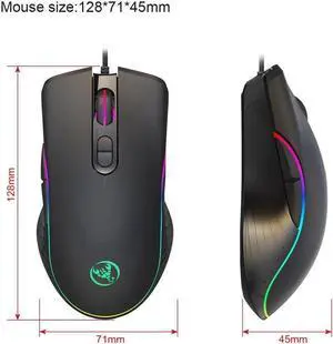 JAENFONG RGB Gaming Mouse, 6400 dpi, Ergonomic Hand Grips, RGB Backlit Optical Wired Gaming Mouse 7 Programmable Buttons