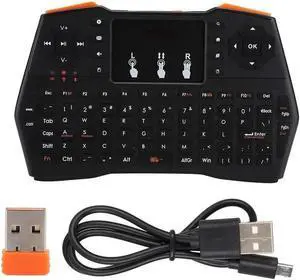 JAENFONG Mini Computer Keyboard i8 2.4G Wireless Keyboard W/Touchpad Portable Keyboard W/Remote Control Compatible with Laptop/PC/Tablets/Windows/Mac/TV/Xbox/PS3/Raspberry Business Black