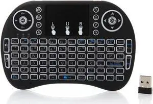 JAENFONG Mini Computer Keyboard i8 2.4G Wireless Keyboard W/Touchpad Portable Keyboard W/Remote Control Compatible with Laptop/PC/Tablets/Windows/Mac/TV/Xbox/PS3/Raspberry Gray