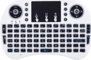 JAENFONG Mini Computer Keyboard i8 2.4G Wireless Keyboard W/Touchpad Portable Keyboard W/Remote Control Compatible with Laptop/PC/Tablets/Windows/Mac/TV/Xbox/PS3/Raspberry White