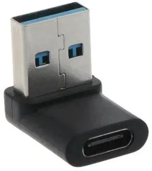 90 Degree Right Angled USB C Female to USB 3.0 Male Adapter For Laptop Charger Cable Adapter Data Charging 10Gbps