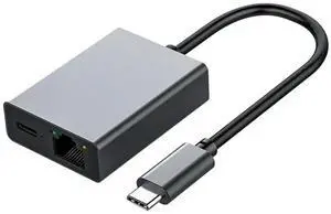 Type C To Ethernet Adapter 1000Mbps USB Type C To RJ45 Lan Adapter Plug and Play Support PD Charging Network Card