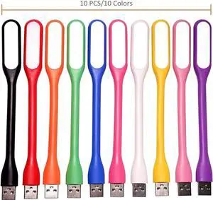 JAENFONG Mini USB Light for Keyboard, Flexible USB Laptop Light, Adjustable USB Lamp for Notebook Computer(Gooseneck Structure, LED Lighting Source, 10-Pack)