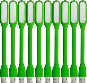 JAENFONG USB LED Light Lamp for Power Bank, Portable Eye Care Mini Night Light with Flexible Arm, USB Gooseneck Reading Lamps Book Light,Compatible for Desktop, Notebook Laptop (10-Green)