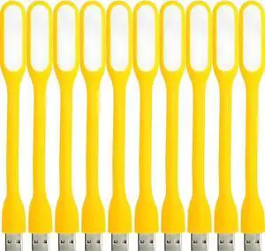 JAENFONG USB LED Light Lamp for Power Bank, Portable Eye Care Mini Night Light with Flexible Arm, USB Gooseneck Reading Lamps Book Light,Compatible for Desktop, Notebook Laptop (10-Yellow)