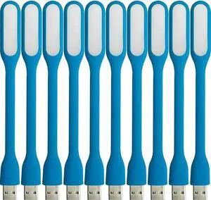 JAENFONG USB LED Light Lamp for Power Bank, Portable Eye Care Mini Night Light with Flexible Arm, USB Gooseneck Reading Lamps Book Light,Compatible for Desktop, Notebook Laptop (10-Blue)