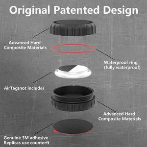 For Airtag Holder/Case Protective Shell Waterproof with Adhesive Sticker for Airtag Find My Car Skis Bike Wallet TV Remote