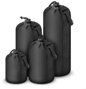 4Pcs Waterproof Camera Case Drawstring Bag Vintage DSLR Camera Bag Soft Lens Case Gadget for Traveling Camera Bag