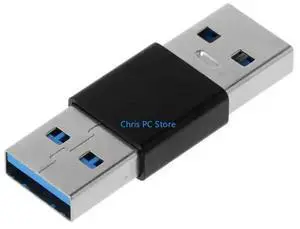 USB Male-Male High Speed Extender Adapter Silver/Black Portable Lightweight