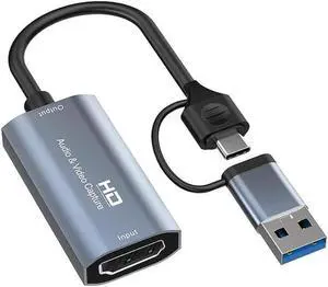 Video Capture Card,KEHIPI 4K HDMI to USB Capture Card Full HD Video Capture Device with Audio via DSLR, Camcorder, Action Cam for Streaming, Compatible with Switch, PS4/5, Xbox One, More (4K 30fp