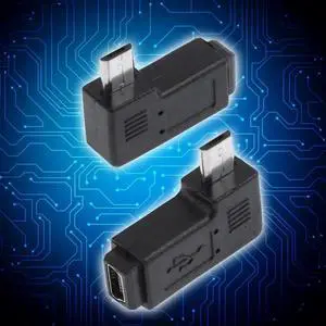 2Pcs Mini USB Female To Micro USB Male Adapter 90 Degree Mini USB To Micro USB Elbow Converter for Device Connection