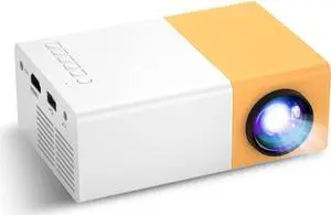 JAENFONG Mini Projector, Portable Projector for Cartoon, Kids Gift, Outdoor Movie Projector, LED Pico Video Projector for Home Theater Movie Projector with HDMI USB Interfaces and Remote Control