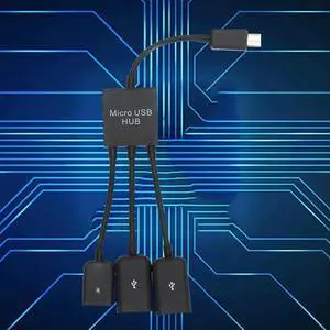 3 in 1 Micro USB HUB Double USB 2.0 Host OTG Adapter Cable Male To Female Dual Micro USB 2.0 Host OTG Hub Adapter for
