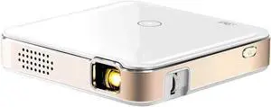 JAENFONG 150 Ultra Mini Pocket Pico Projector - Built in Rechargeable Battery & Speaker, 1080P Support Portable Wireless LED DLP Movie & Video Travel Projector, Connects to iPhone and Android