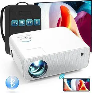 JAENFONG Electric-Focus Projector 5G WiFi and 5.1 Bluetooth 4K-Support:500 ANSI Native 1080P 19000L 450'' Outdoor Portable Projector, ±50°4P/4D Keystone&50% Zoom, Full Sealed Optical Home Projector