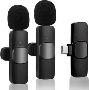 Wireless Lavalier Microphone for Phone(USB-C), Dual Wireless Microphone for Video Recording, Live Stream, Vlog, YouTube, TikTok,Facebook, Zoom - Noise Reduction & Plug-Play(No Need App/Bluetoo)