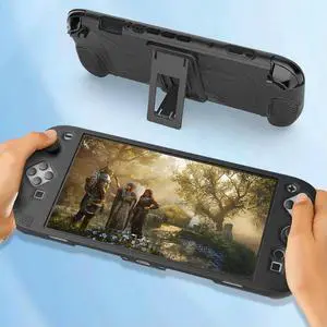 Silicone Case with Stand for Switch 2 Protective Skin Cover Ergonomic Handle Grip Cover for Switch 2 Handheld Gaming Console Silicone Case with Stand for Switch 2 Protective Skin Cover Ergonomic Handle Grip Cover for Switch 2 Handheld Gaming Console