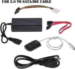 JAENFONG SATA/PATA/IDE Drive to USB 2.0 Adapter Converter Cable for 2.5/3.5 Inch Hard Drive/5 inch Optical Drive with External AC Power Adapter
