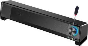 Computer PC Bluetooth Gaming Soundbar Monitor Speakers USB Powered with Microphone HiFi Stereo &Jack for Headphone Wireless3.5mm AUX Desktop Computer Speakers for Smartphone Tablet Ipad Meeting