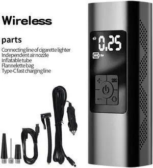 JAENFONG Portable Air Compressor Tire Inflator 6000mAh Mini Electric Air Pump 150 PSI Tire Pump with Power Bank SOS Design and Digital LCD LED Light for Car/Bike/Bicycles/Motorbikes/Balls/Swim rings