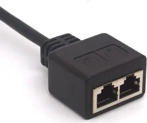 JAENFONG RJ45 Adapter Cable RJ45 Male to Dual Female Adapter Extender Support Ethernet Cat 5/CAT 6 LAN for Switching Networks Between Two Computers
