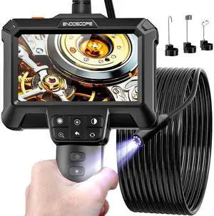 JAENFONG Endoscope Camera with Light - IP67 Waterproof Borescope Camera with 8 Adjustable LED Lights | 4.3" LCD Screen Borescope | HD 1080P Inspection Cameras with 16.5ft Semi-Rigid Cord Tools for Men