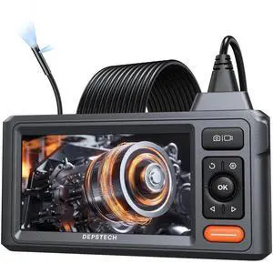 JAENFONG Dual-Lens Endoscope Camera with Light, 1080P HD Borescope with 5" IPS Screen, 16.5FT Flexible Sewer Plumbing Snake Camera, Cool Gadgets for Men, Women