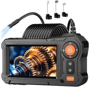 JAENFONGEndoscope Camera with Light - 4.3" LCD Screen Inspection Cameras,IP67 Waterproof Borescope with 8 Adjustable LED Lights,HD 1080P Endoscope Camera 16.5ft Semi-Rigid Cord,gifts for men tools and