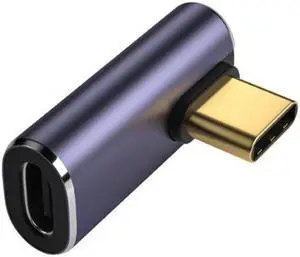 JAENFONG 40Gbps USB4 Type C Male to Female Low Profile Right Angled 100W Power Data 8K Video Adapter for Laptop Phone