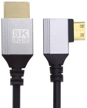 JAENFONG 90 Degree Left Angled Mini HDMI 2.1 Ultra Thin HDTV Cable 8K 4K Hyper Super Flexible Slim Cord Type-A to Type-C for Camera HDTV JAENFONG 90 Degree Left Angled Mini HDMI 2.1 Ultra Thin HDTV Cable 8K 4K Hyper Super Flexible Slim Cord Type-A to Type-C for Camera HDTV